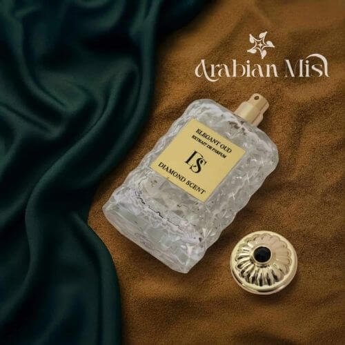 Elegant Oud perfume close up Arabian Mist Dubai soft woody smoky oud clean luxury fragrance unisex