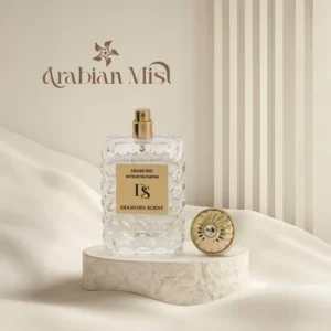 Diamond perfume close up Arabian Mist Dubai fresh citrus light fruity woody clean scent unisex fragrance